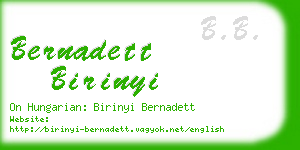 bernadett birinyi business card